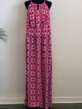 Cato Pink, Red & Purple Geometric Halter Dress